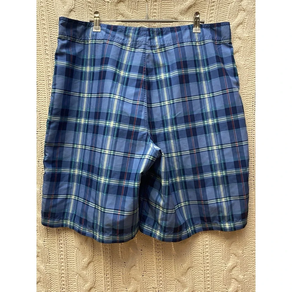 Nautica‎ Swim Trunks Mens 36 Blue Plaid Surf Board Shorts EUC
